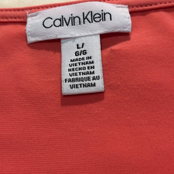 💼 Calvin Klein Coral Sleeveless Keyhole Blouse - Picture 4 of 5
